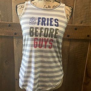 “Fries before guys” tank top